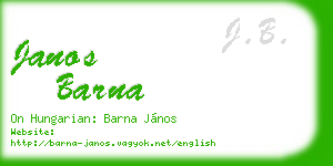 janos barna business card