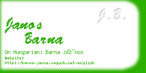 janos barna business card